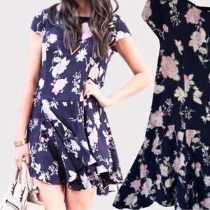 Urban Outfitters | Cooperative | Mini Swing Dress | Floral | Flare | Blue | S